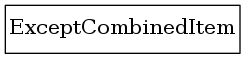 digraph foo {
     node [shape=none, margin=0];

         ExceptCombinedItem [label=<
         <TABLE BORDER="0" CELLBORDER="1" CELLSPACING="0">
             <TR>
                 <TD HEIGHT="36.0"><FONT POINT-SIZE="16.0">ExceptCombinedItem</FONT></TD>
             </TR>
         </TABLE>>];
     edge [dir=back, arrowtail=dot]

}